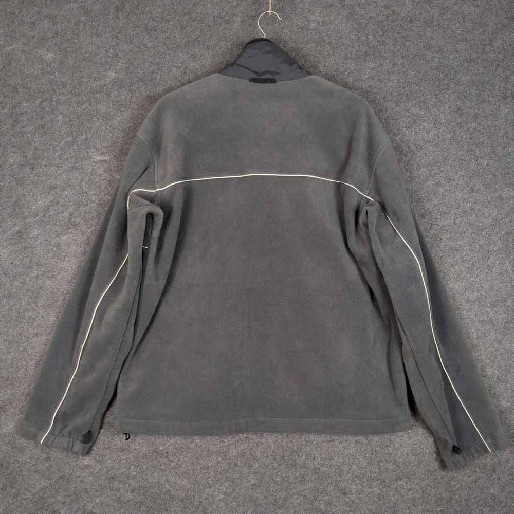Columbia Mens Gray Full Zip Fleece Jacket‎ Large Interchange Mock Neck Piping